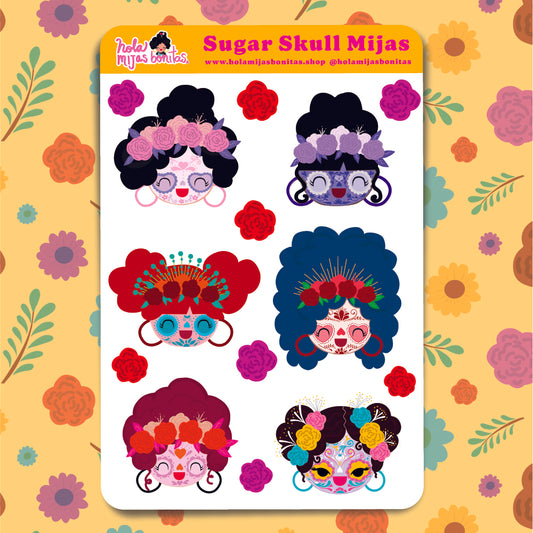 Hola Mijas Bonitas Sugar Skull Sticker Sheet