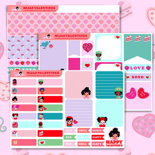 Hola Mijas Bonitas Valentines Stickers Sheet Bundles
