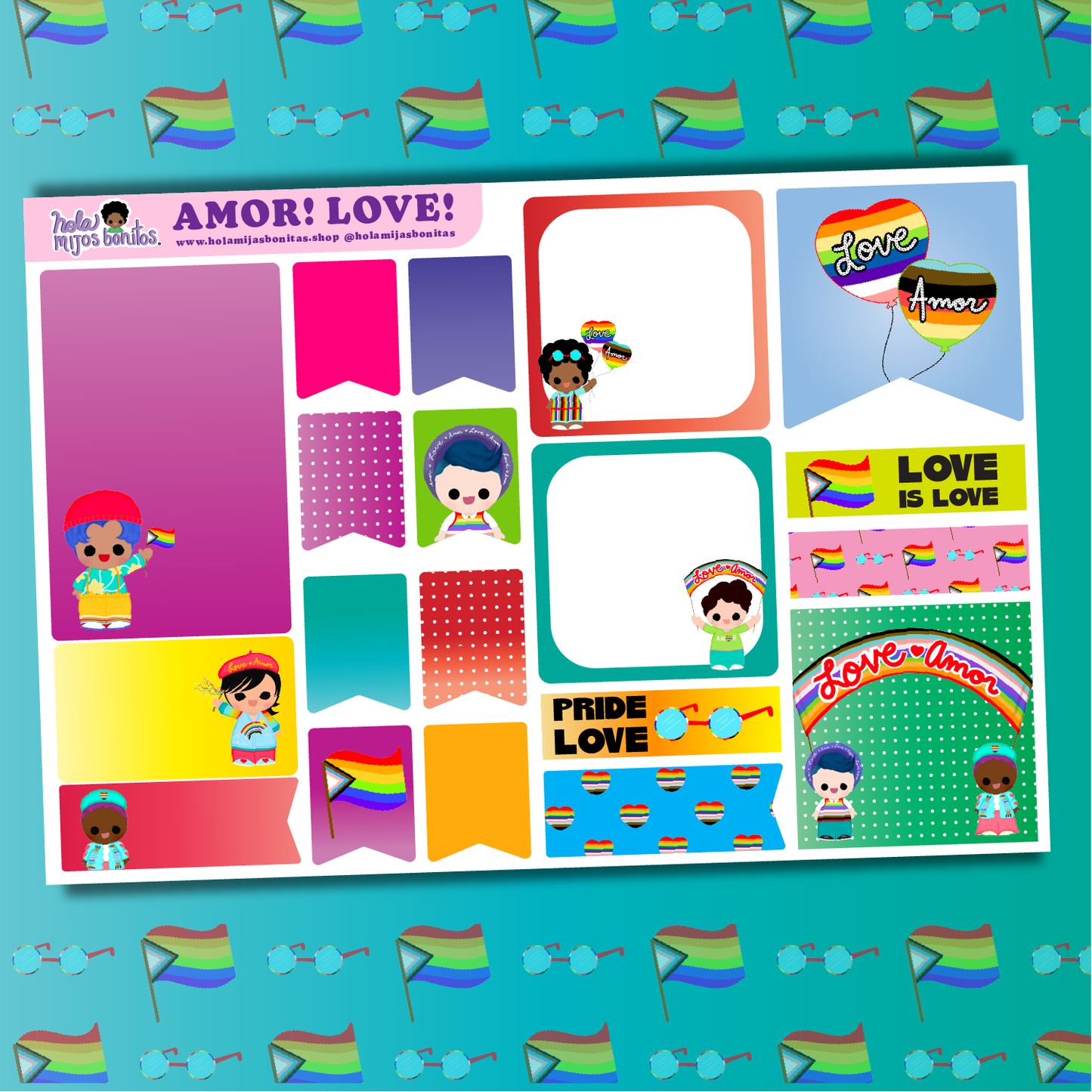 Love! Amor! Mijos Stationery Stickers Sheet Bundles