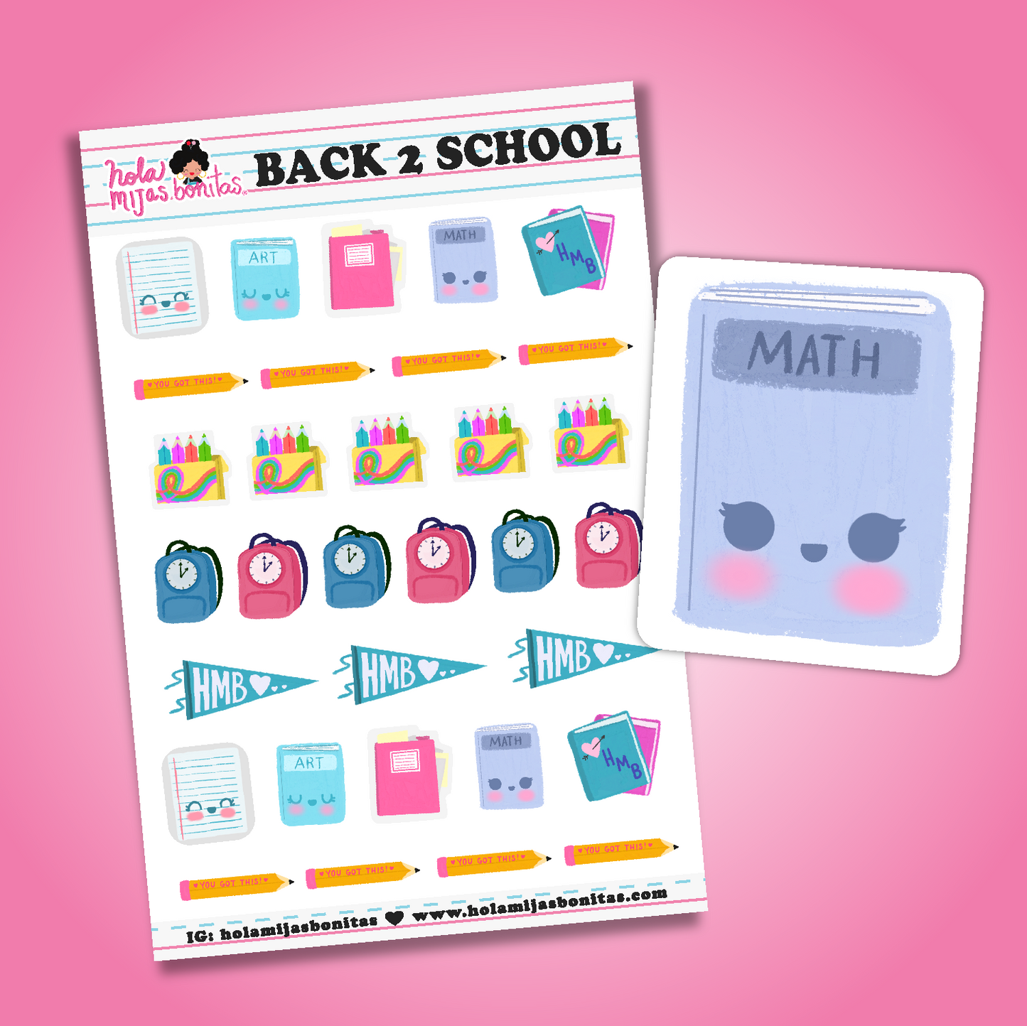 Back To School Assets Small Sticker Sheet