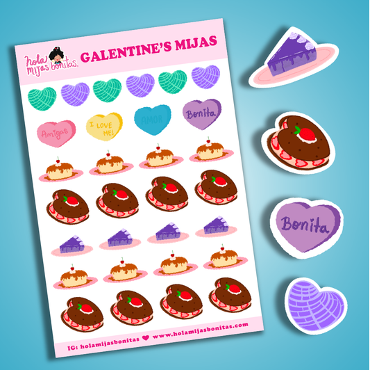 GALENTINES MIJAS SWEETS SMALL Size Sticker Sheet