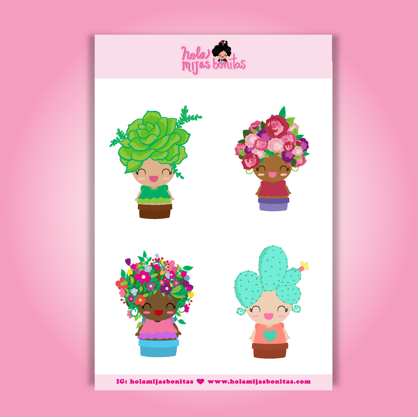 Big Flower Girls Sticker Sheet
