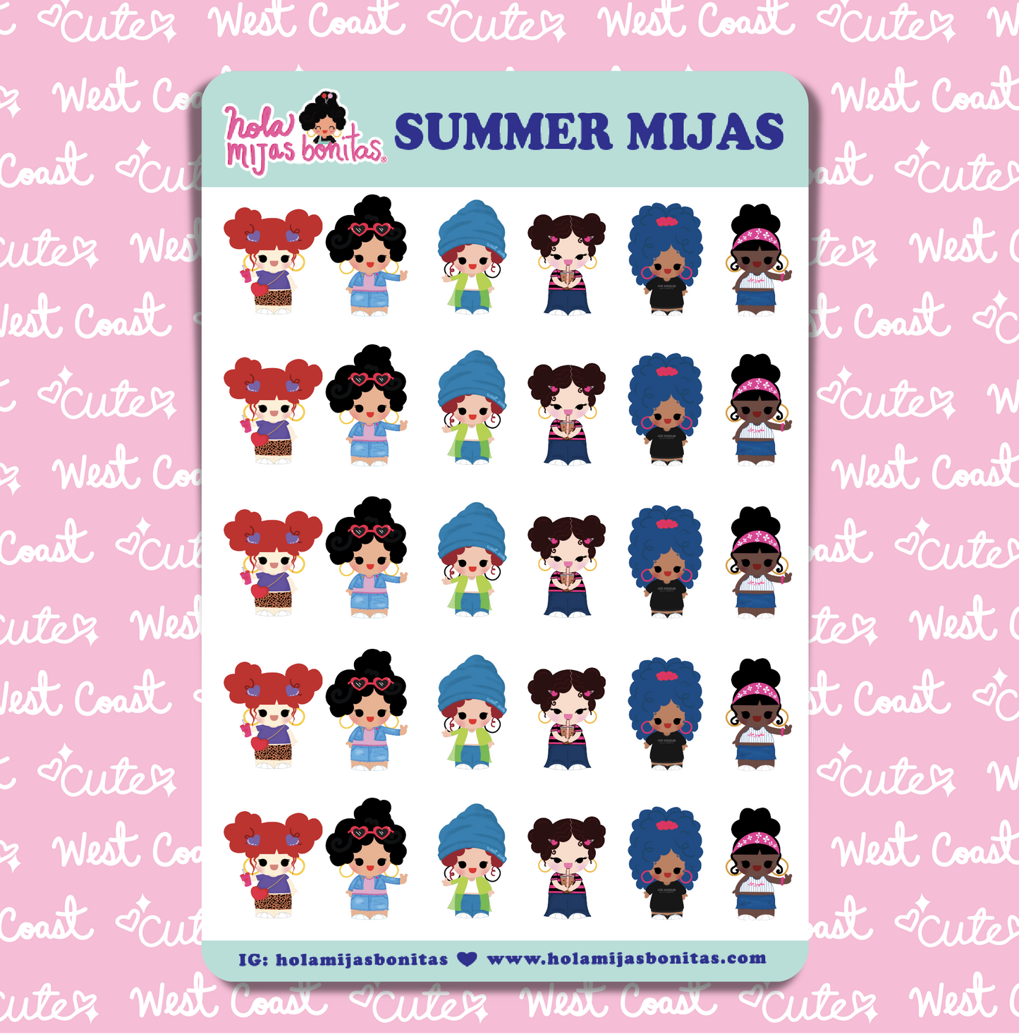 Cali Mijas Small Sticker Sheet