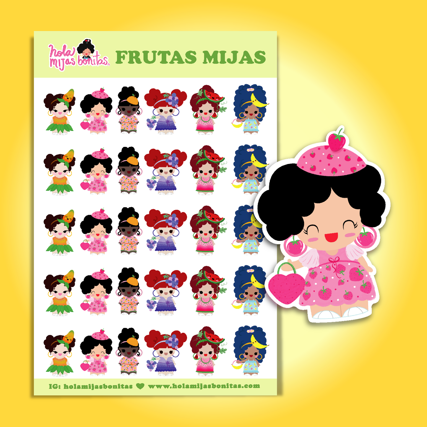 Copy of FRUTAS (SMALL) Sticker Sheet