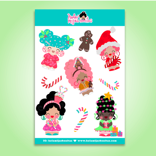 Hola Mijas Bonitas Holiday Dressed Up Sticker Sheet