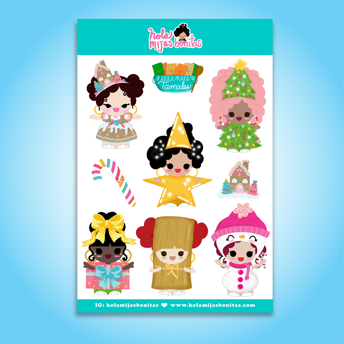 Hola Mijas Bonitas Holiday (BIG_C2) Sticker Sheet