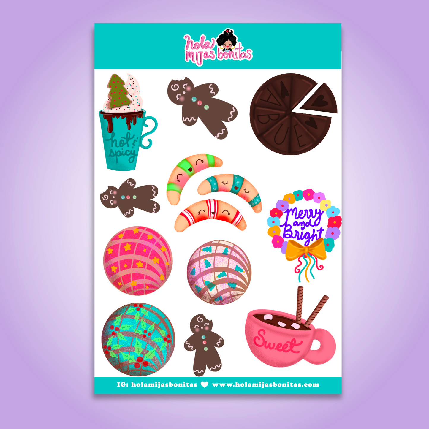 Hola Mijas Bonitas Holiday Sweets Sticker Sheet