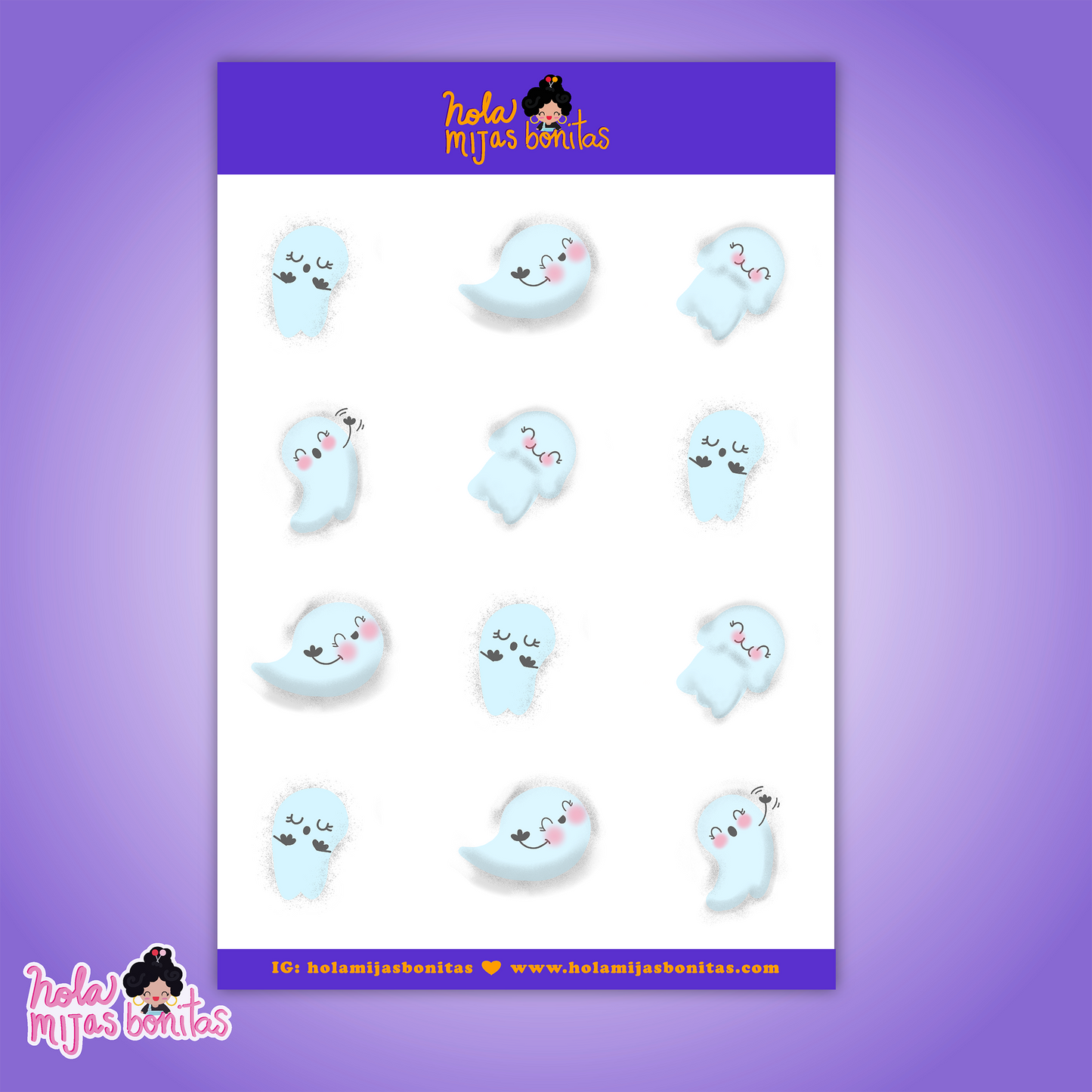 Cute Ghost Sticker Sheet