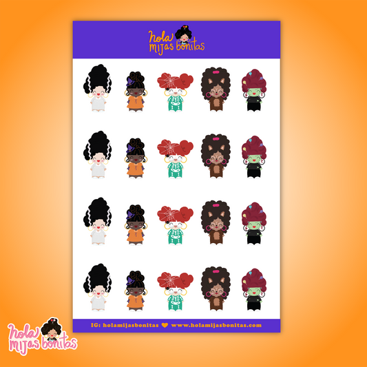 Hola Mijas Bonitas Small Girls Costume Sticker Sheet