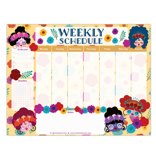 Mijas Latinx Heritage Weekly Schedule Notepad